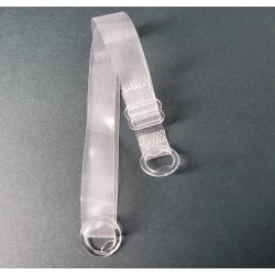 Alça de Silicone 13 mm x 44 cm com argola e regulador transparente